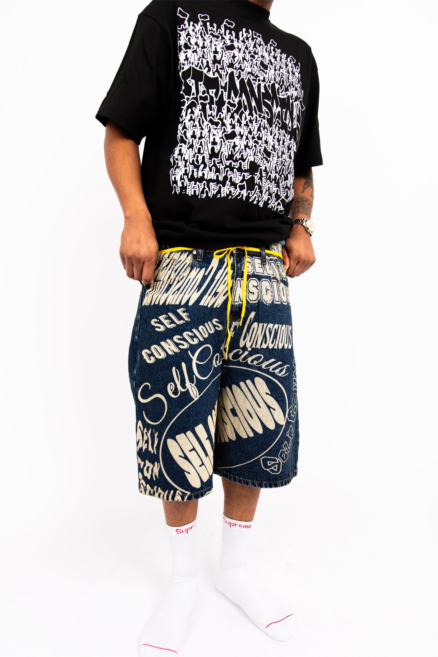 SELF CONSCIOUS “STATEMENT” Denim Shorts