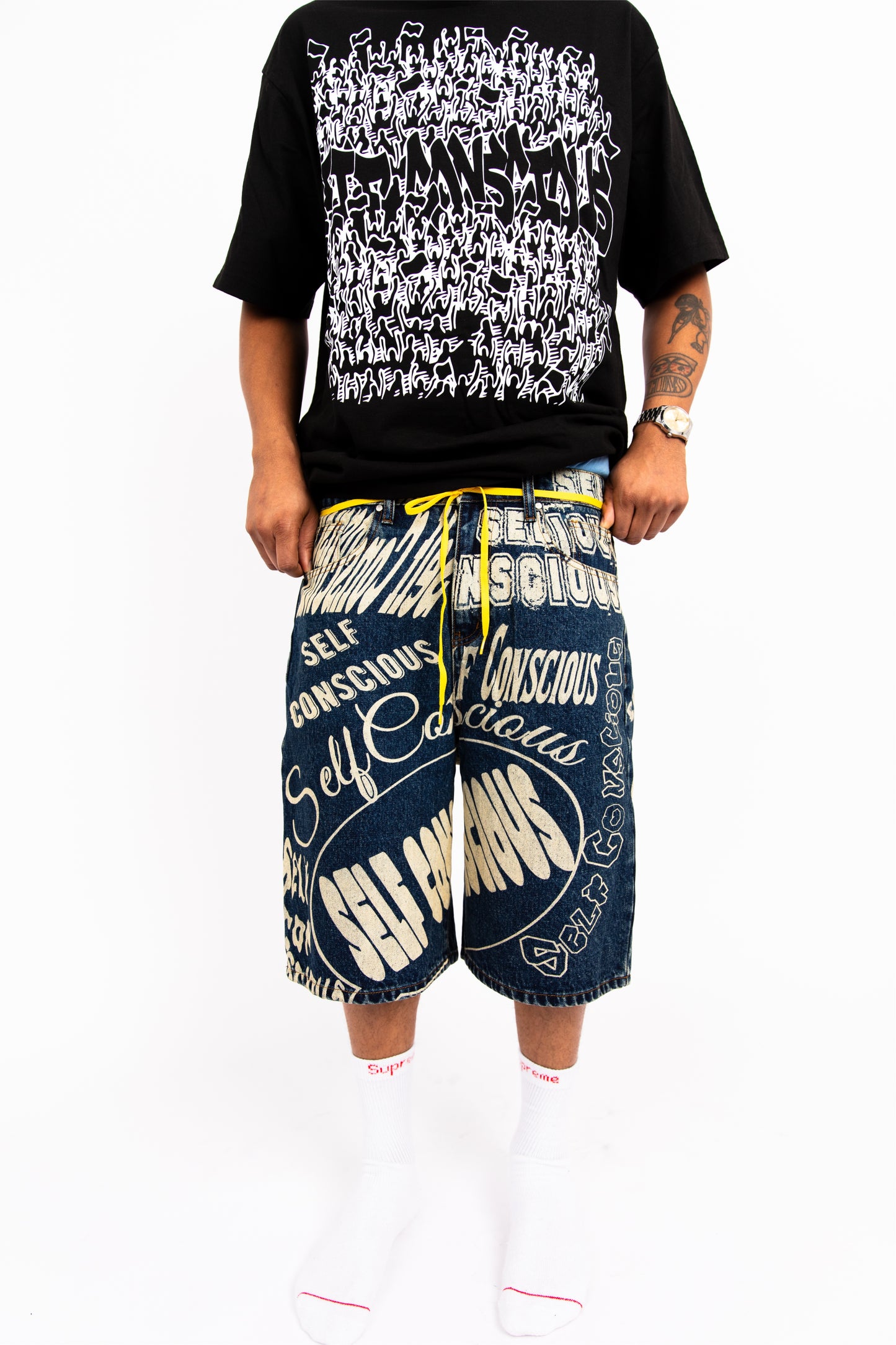 SELF CONSCIOUS “STATEMENT” Denim Shorts