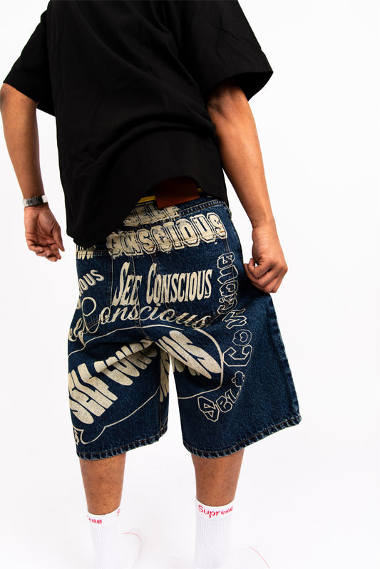 SELF CONSCIOUS “STATEMENT” Denim Shorts